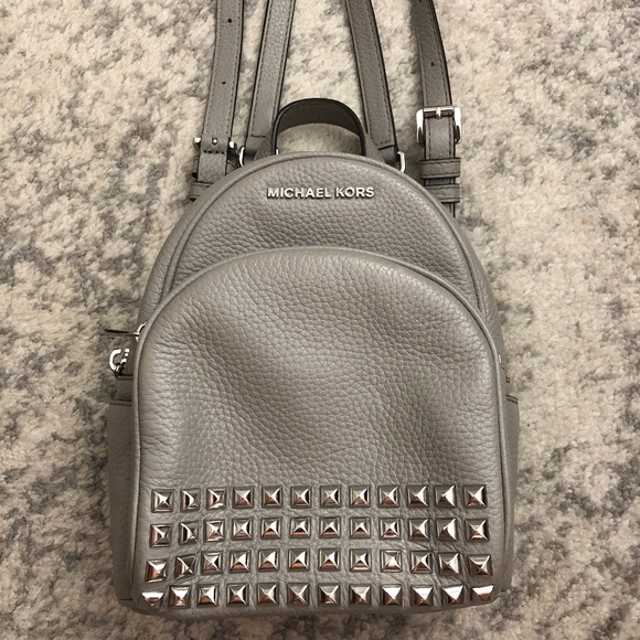 *** Michael Kors *** Grey Studded Leather Mini Backpack